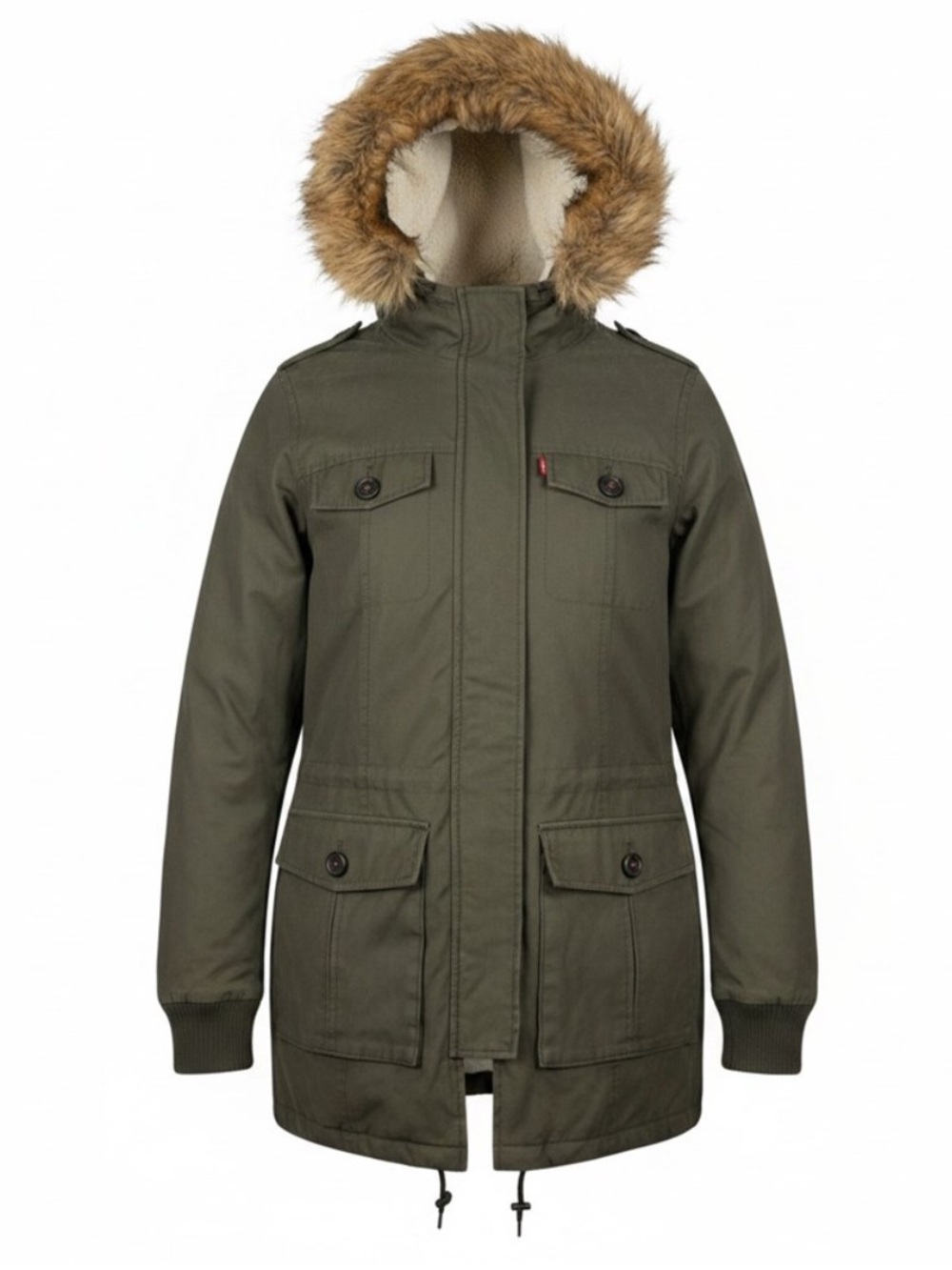 Levi's Lined Faux Fur-Trimmed Hood Parka, Size: M (Women)